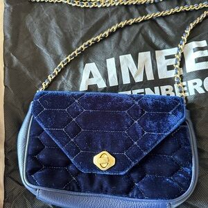 Aimee Kestenberg Navy Blue Velvet Crossbody